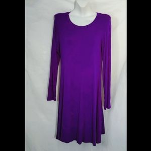Rayon Pull-on Purpleish Lightweight Dress Medium